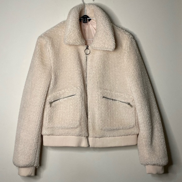 Forever 21 soft pink plush jacket - Picture 1 of 5